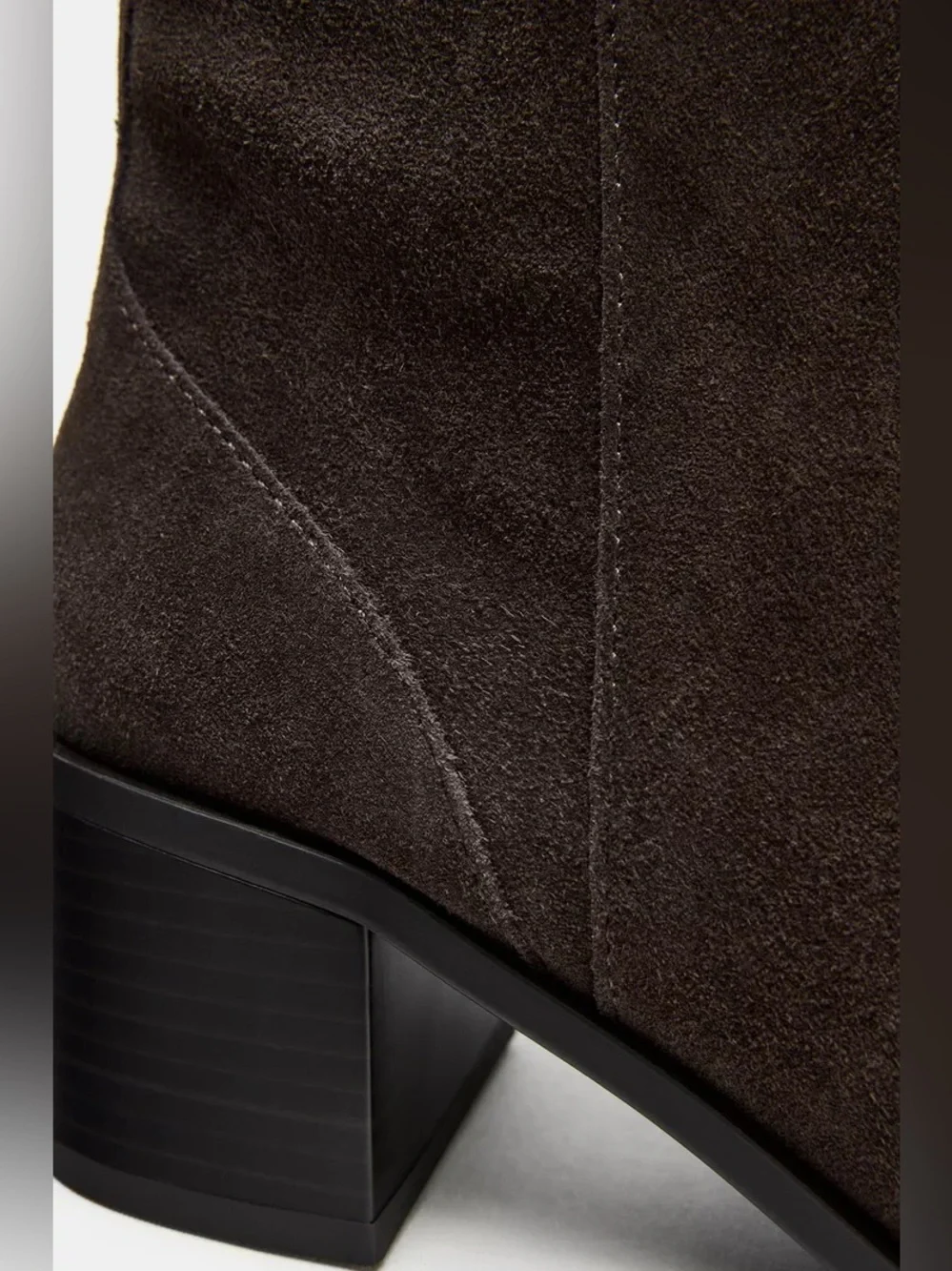 Zara cow leather Suede Ankle Boot in Dark Brown 9/40 POP